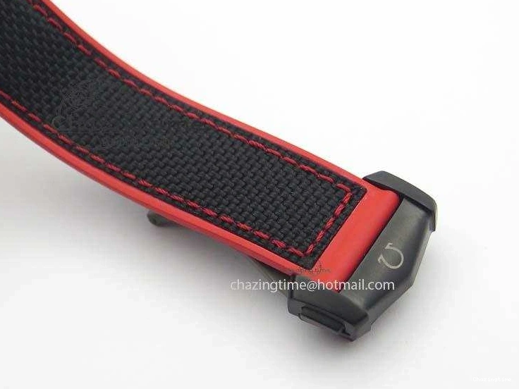 1225 SoftTouch Planet Ocean GMT 45mm DLC Red JHF Best Edition Black Dial On Rubber Strap A 8200